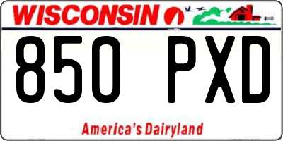 WI license plate 850PXD