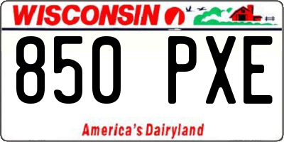 WI license plate 850PXE