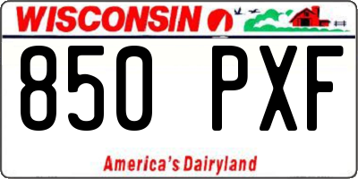 WI license plate 850PXF