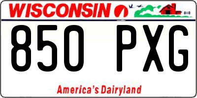 WI license plate 850PXG