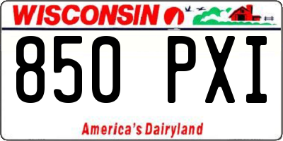WI license plate 850PXI