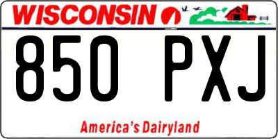 WI license plate 850PXJ