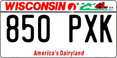 WI license plate 850PXK