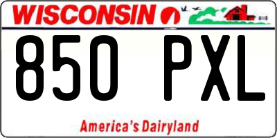 WI license plate 850PXL
