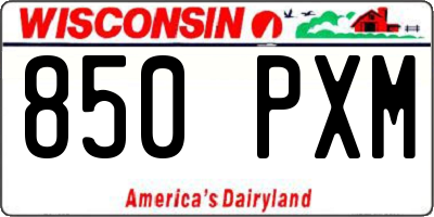 WI license plate 850PXM