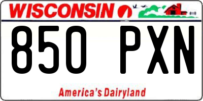 WI license plate 850PXN