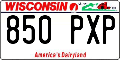 WI license plate 850PXP