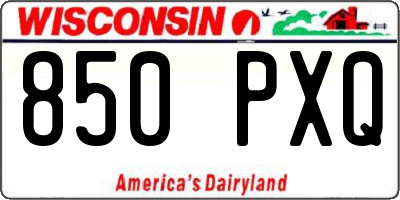 WI license plate 850PXQ