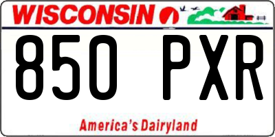 WI license plate 850PXR