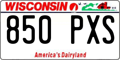 WI license plate 850PXS