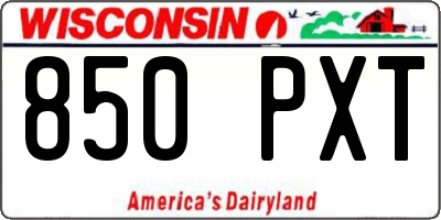 WI license plate 850PXT