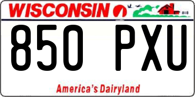 WI license plate 850PXU