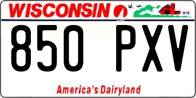 WI license plate 850PXV
