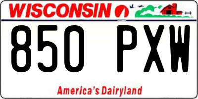 WI license plate 850PXW
