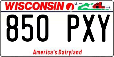 WI license plate 850PXY