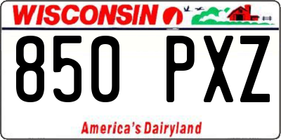 WI license plate 850PXZ