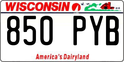 WI license plate 850PYB