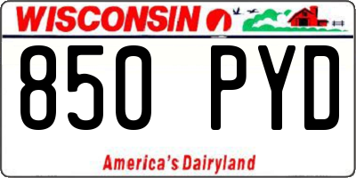 WI license plate 850PYD