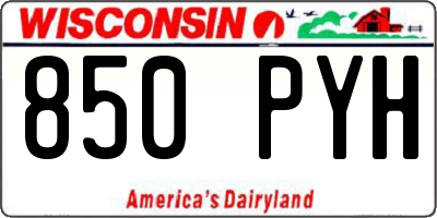WI license plate 850PYH