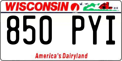WI license plate 850PYI