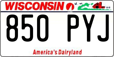 WI license plate 850PYJ