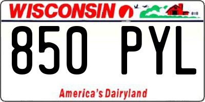 WI license plate 850PYL