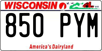 WI license plate 850PYM