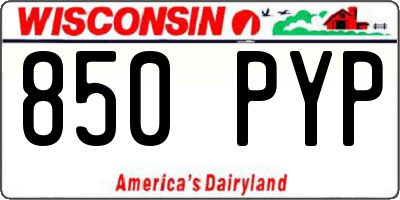 WI license plate 850PYP