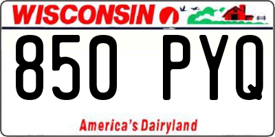 WI license plate 850PYQ