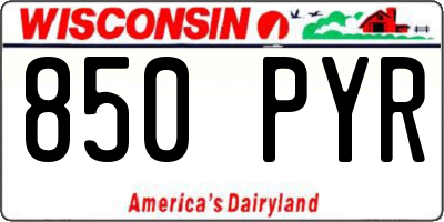 WI license plate 850PYR