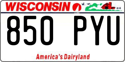 WI license plate 850PYU