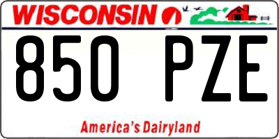 WI license plate 850PZE