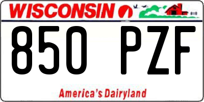 WI license plate 850PZF
