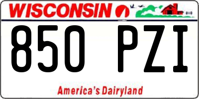 WI license plate 850PZI