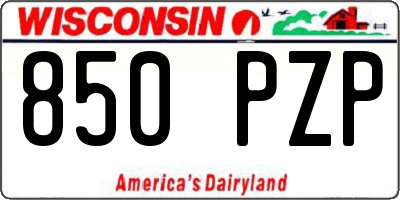 WI license plate 850PZP