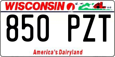 WI license plate 850PZT