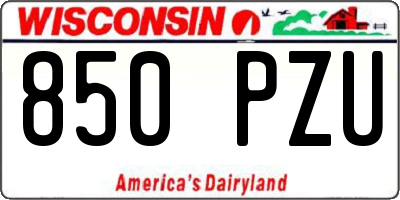 WI license plate 850PZU