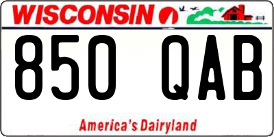 WI license plate 850QAB