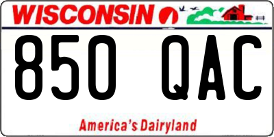 WI license plate 850QAC