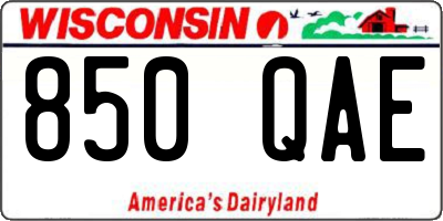 WI license plate 850QAE