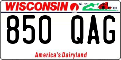 WI license plate 850QAG