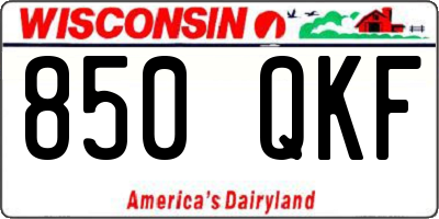 WI license plate 850QKF