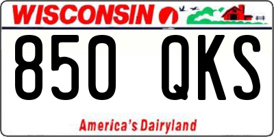 WI license plate 850QKS
