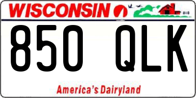 WI license plate 850QLK