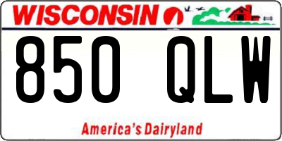 WI license plate 850QLW