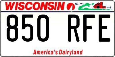 WI license plate 850RFE