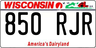 WI license plate 850RJR