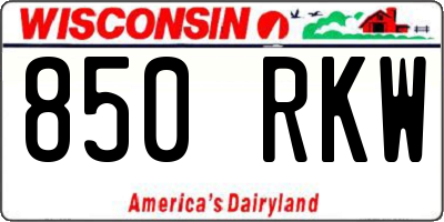 WI license plate 850RKW