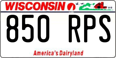WI license plate 850RPS