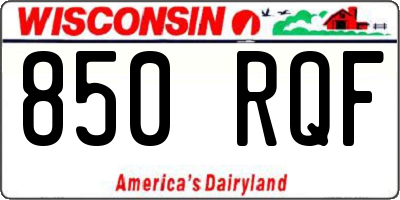 WI license plate 850RQF